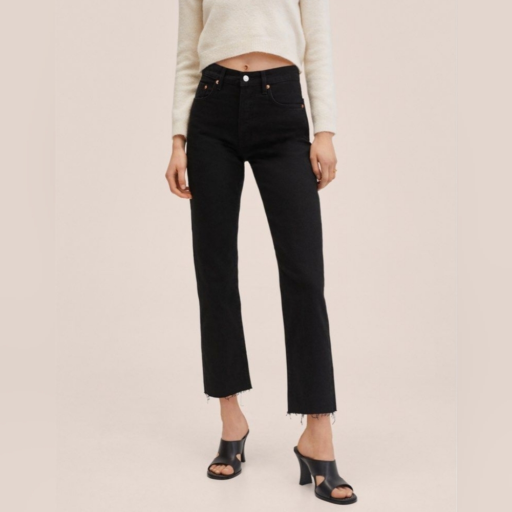 Mango Black Ankle Jeans